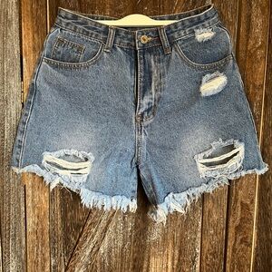 Distressed Denim Women Shorts